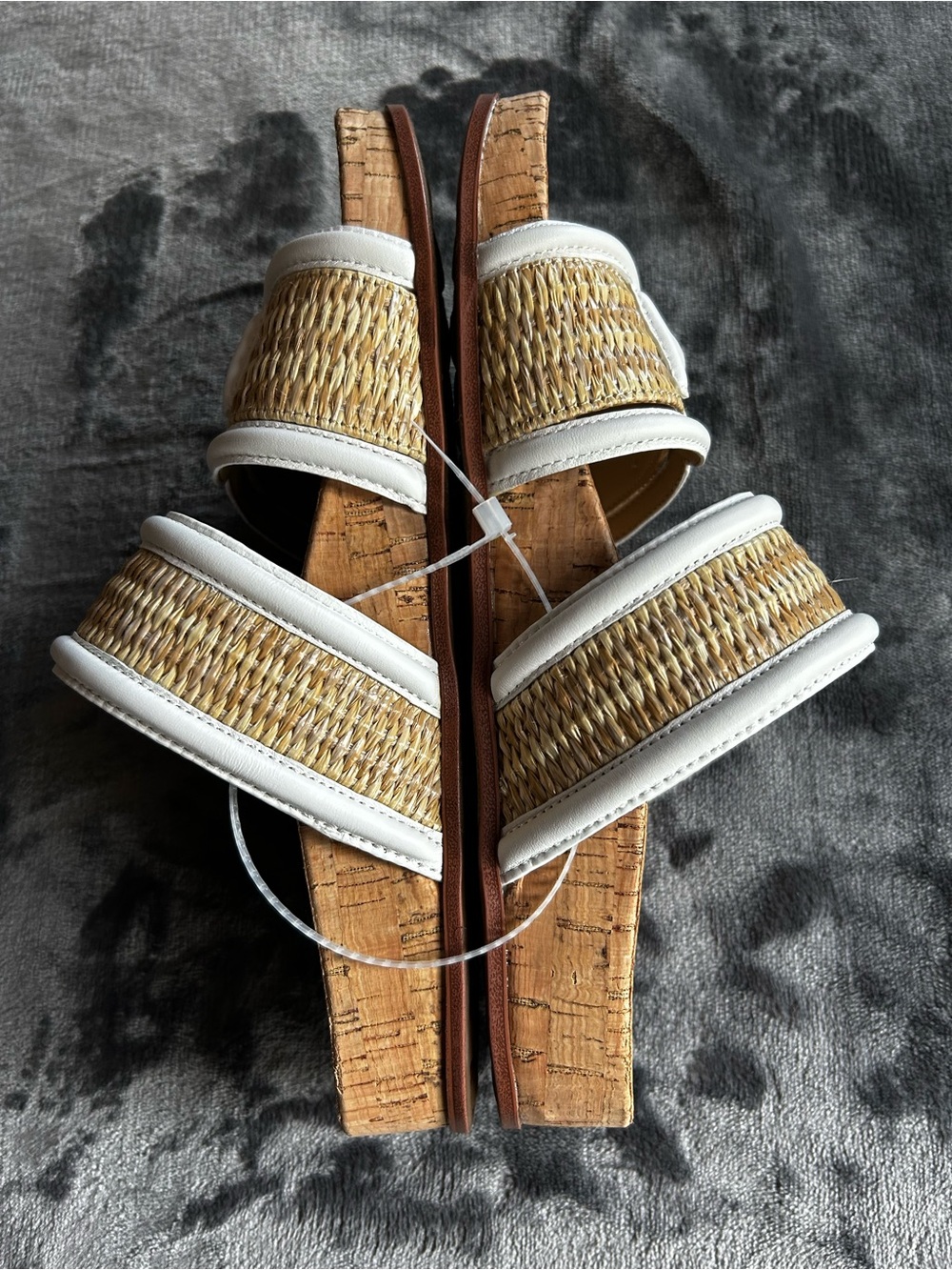 Sam Edelman Rowan Slide Sandals Natural and White - Picture 5 of 11